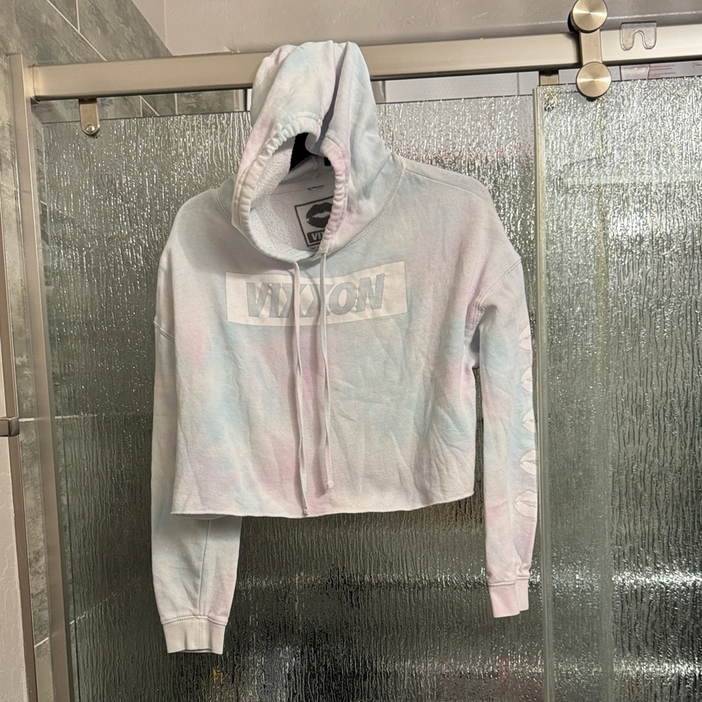 Vixxon Cropped Tie-Dye Hoodie